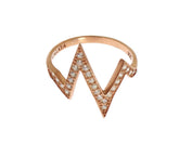 Nialaya Pink Gold 925 Silver Womens Clear Ring -   -  Nialaya.